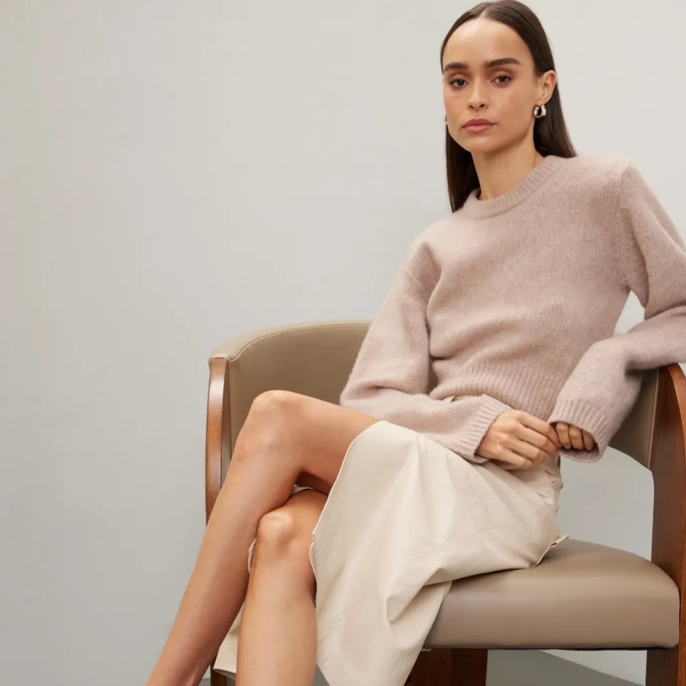 Club Monaco Cable Sleeve Alpaca Blend Sweater - Picture 4 of 11